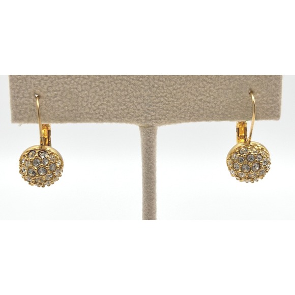 Vintage Swarovski Crystal Ball Leverback Earrings Valentine jewelry gift - Picture 4 of 14